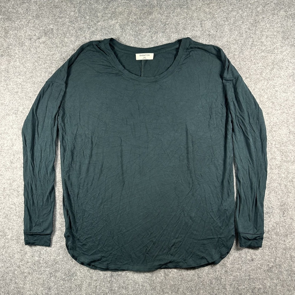 Babaton Relaxed Long Sleeve Top XXS Dark Green Soft‎ Lightweight Jersey